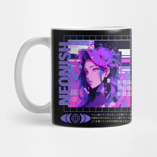 neonish cyberpunk girl Mug